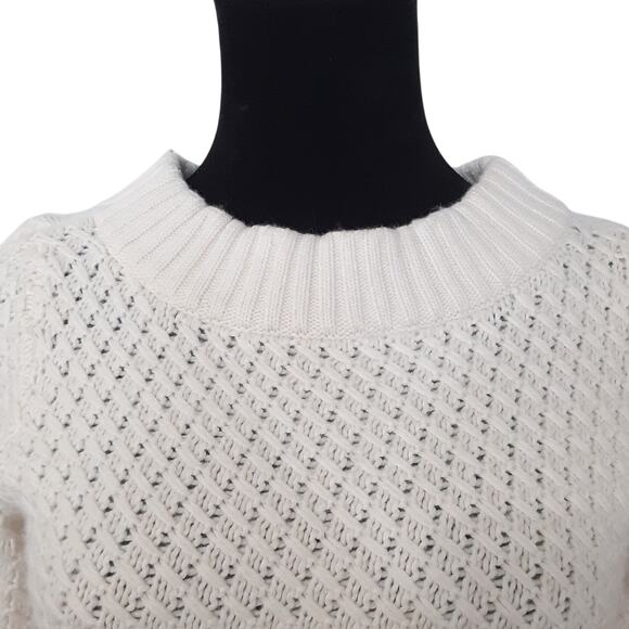 Talbots Fisherman Sweater Cream Womens 2 Cashmere Angora Wool - Picture 2 of 10